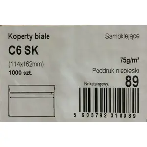 Конверт NC самоклеящийся C6SK 114×162 мм белый, 50 шт.
