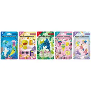 Eraser pack Beniamin mix – assorted rubber erasers, standard size