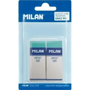 Eraser set Milan Artist 2 pcs – soft pencil erasers, compact size