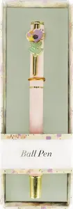 Ballpoint pen STARPAK model STK DLU239 with metal body and pink floral design