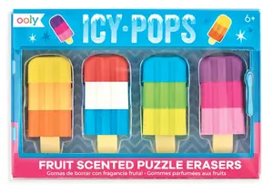 Eraser set Kolorowe Baloniki OOLY Icy Pops, multicolour, 4 pcs, blister pack