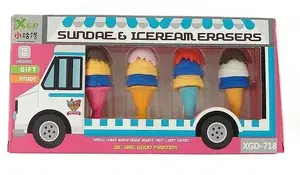 Erasers Adar Lody set of 5, mixed colors, pencil erasers, 5 pieces