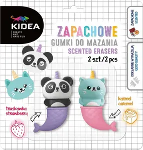 Eraser set Derform Kidea — cat and panda design, 2 pcs