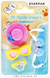 Eraser set STARPAK STK GUM25 — 4-piece smear-proof erasers for drawing and homework