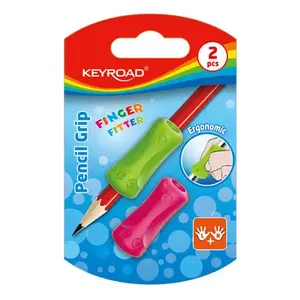 Pencil grip Keyroad Standard KR971539 — standard ergonomic grip, assorted colours, pack of 2