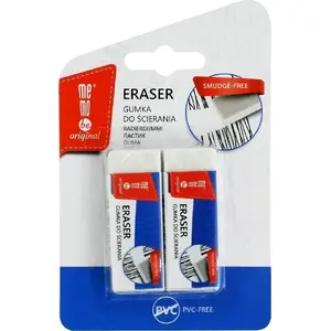 Eraser MemoBe white office eraser 2 pcs — white rubber for paper correction