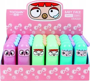 Eraser in holder FANDY Baby Face — pack of 24 pieces