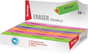 Eraser set Berlingo thermoplastic color, 36 pcs, triangular