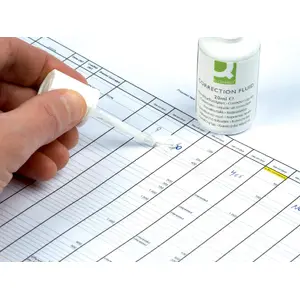 Correction fluid Q-Connect KF10507, liquid white correction for paper, 20 ml bottle