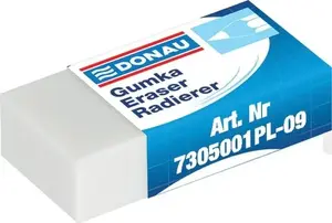 Eraser Donau universal 41×21×11 mm with hole, white — Donau 7305001PL-09/B