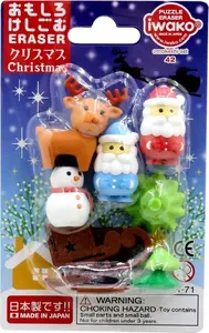 Eraser set No name Iwako puzzle-style 7 pieces — novelty shaped erasers