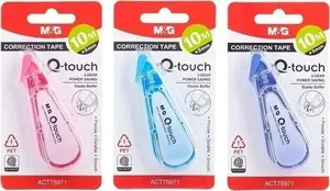 Correction Tape MG Q-Touch 10 m x 5 mm, refillable handheld dispenser, assorted colors