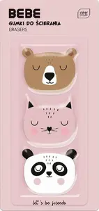 Eraser pack INTERDRUK BB Friends Girls, set of 3 — student stationery erasers