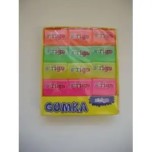 Eraser set Strigo neon colors 24 pieces, small classroom and office erasers