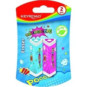 Eraser Keyroad Kaleidoscope triangular — 2 pcs blister pack, mixed colors