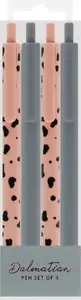 Ballpoint pen set STARPAK STK DLU214 — 4 pcs, dog black & white design
