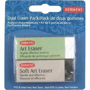 Eraser set Patio 2 pcs — PATIO rubber erasers for pencil and graphite smudges