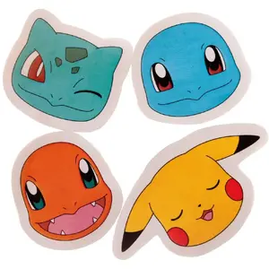 Ластики POKEMON набор 4 шт — формовые ластики в ацетатной коробке (5.2 x 16 см)