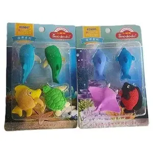 Erasers Adar sea animals set of 4 MIX EDUKAMP — novelty shaped school erasers