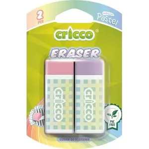 Eraser set Cricco pastel 2 pieces - soft vinyl erasers for pencil and colored pencil correction