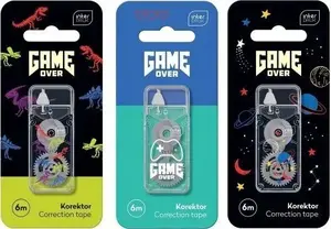 Correction Tape INTERDRUK Game Over, school correction tape 6 m, compact dispenser