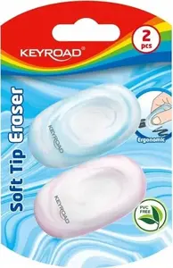Eraser Keyroad soft, pack of 2, blister, assorted colors