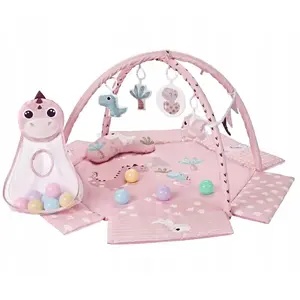 Mācību paklājs TK Import TinyMini CC9881 Dino Pink — bērnu spēļu un attīstošais paklājs