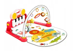 Коврик для малышей с пианино и подвесными игрушками Bounn HE0636 розовый