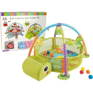 Spēļu paklājs-udzīmēts aploksne bruņurupucis ar bumbiņām zīdaiņiem LEANToys (modelis 10005-uniw)