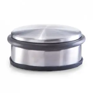 Door stop ZELLER 13801, stainless steel body with black finish, 65 mm width, 70 mm height