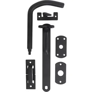 Door handle for stable/gate, Home It, model 20550, matte black, screws included, fits 40–90 mm, zinc-treated carbon steel