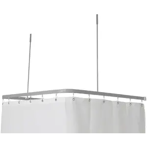 Shower profile NAGA P2001 Skinne 90x90x90 cm - FladSkinne 8x25 mm U-profile with 2 ceiling supports