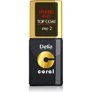 Top Coat nail polish Delia Coral Hybrid Gel Emalia do paznokci 11 ml