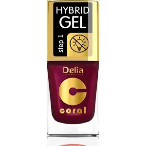 Nail polish Delia Delia Cosmetics Coral Hybrid Gel Emalia do paznokci nr 61 Perłowa Malina 11 ml