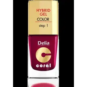 Nail polish Delia Coral Hybrid Gel, shade 12 burgundy, 11 ml