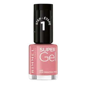 Nail polish Rimmel Super Gel 035 Pop Princess Pink — gel-effect lacquer, color d98085