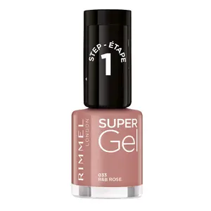 Nail polish Rimmel Super Gel 033 R&B Rose (hex #bf857e) — gel-effect, 1–2 coats