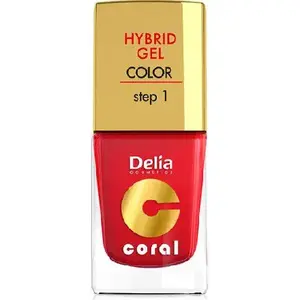 Nail polish Delia Coral Hybrid Gel 01 Red 11 ml