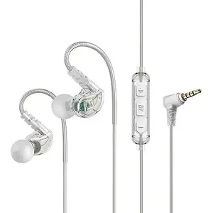 Iekšausu sporta austiņas MEE audio M6-R3 ar vadības pulti, IPX5 ūdensizturība, Clear