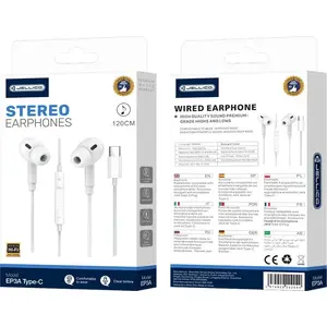 Vadu austiņas Jellico EP3A ar USB‑C un mikrofonu, kabelis 1.2 m, balts