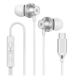 Vadu iekšausu austiņas No name EP-02 ar USB-C savienotāju, baltas
