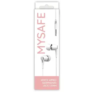 Austiņas MySafe EAR35 baltas — vadu stereo, vadība uz korpusa