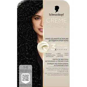 Matu krāsa Schwarzkopf Creme Supreme tonis 1-0 Natural Black