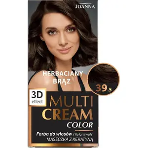 Matu krāsa krēms Joanna Multi Cream Color Nr. 39.5 Herbaciany Brown
