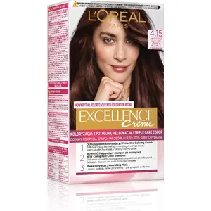 Краска для волос L’Oreal Paris Excellence Creme 4.15 мёрзло-коричневый, перманентная краска, тюбик ~50–60 мл