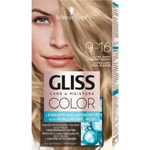 Matu krāsa Schwarzkopf Gliss Color Care & Moisture 9-16 ļoti gaišs vēss blonds, 1 iep.