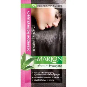 Coloring Shampoo MARION 40 ml, shade 59 ebony black, lasts 4–8 washes