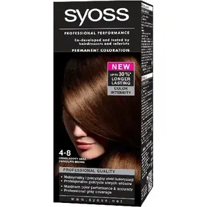 Hair dye Syoss 4-8 Chocolate Brown — permanent hair colour (tone 4-8)