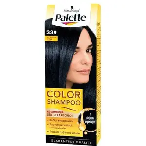 Matu krāsojošais šampūns Palette 339 Granatowa Czerń (tumši zils-melns), krāsošana un kopšana 1 solī