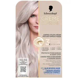 Matu krāsa Schwarzkopf Creme Supreme tonis 10-55 Platīna sudraba blonds